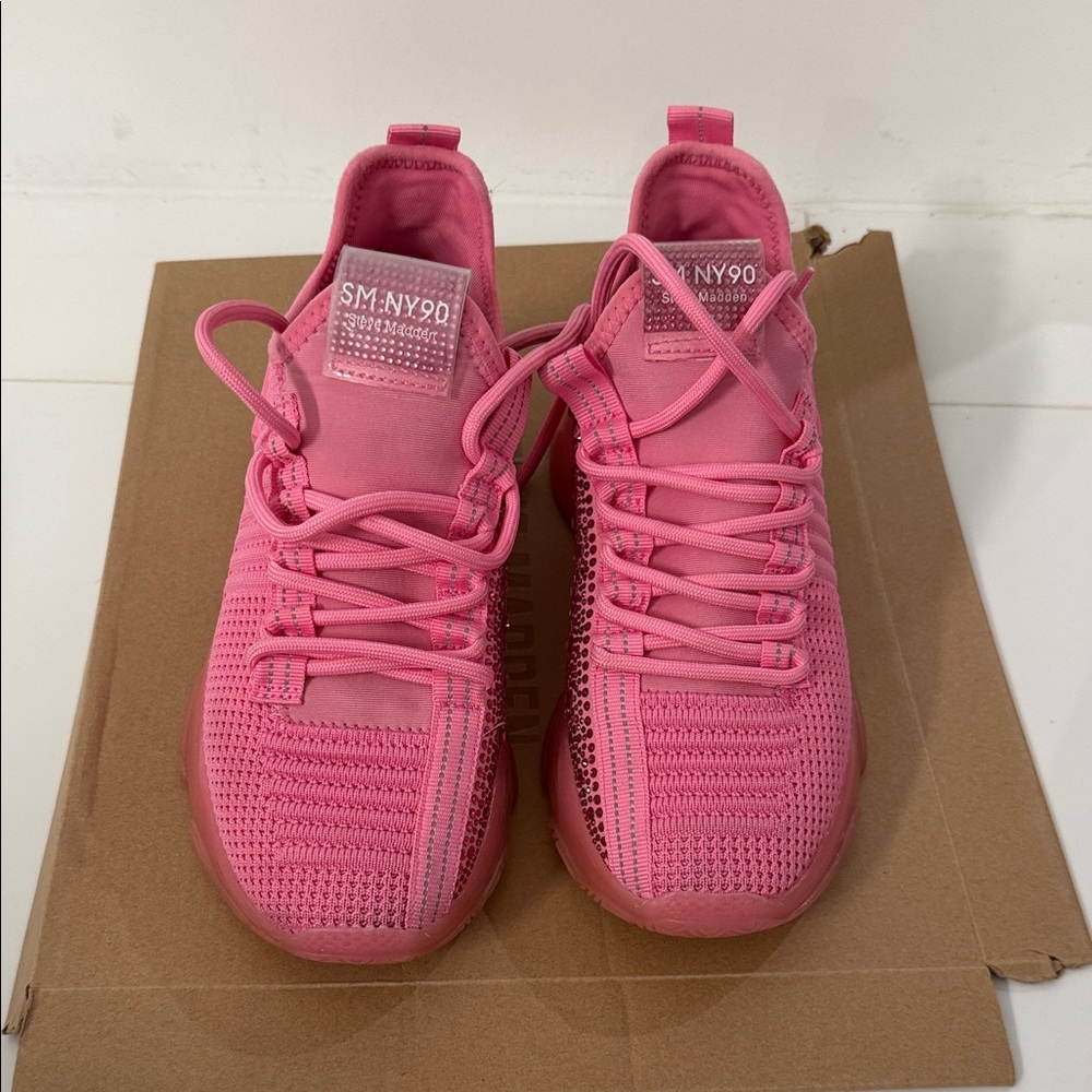 Steve Madden Pink Knit Athletic Sneakers